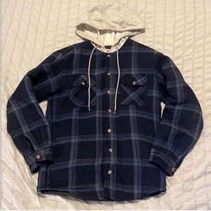 WRANGLER authentic flannel jacket insulated hoodie plaid button down small